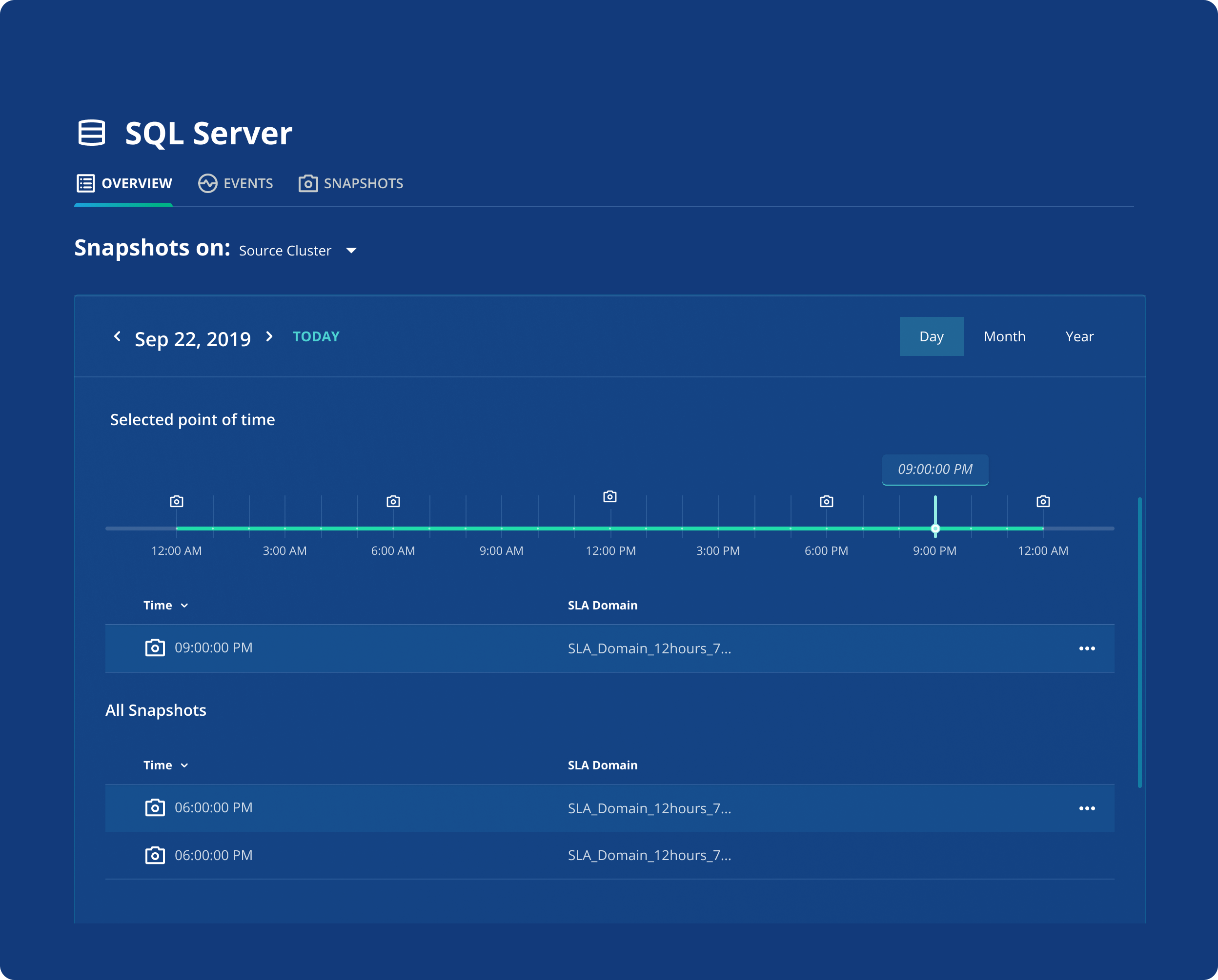 SQL live mount